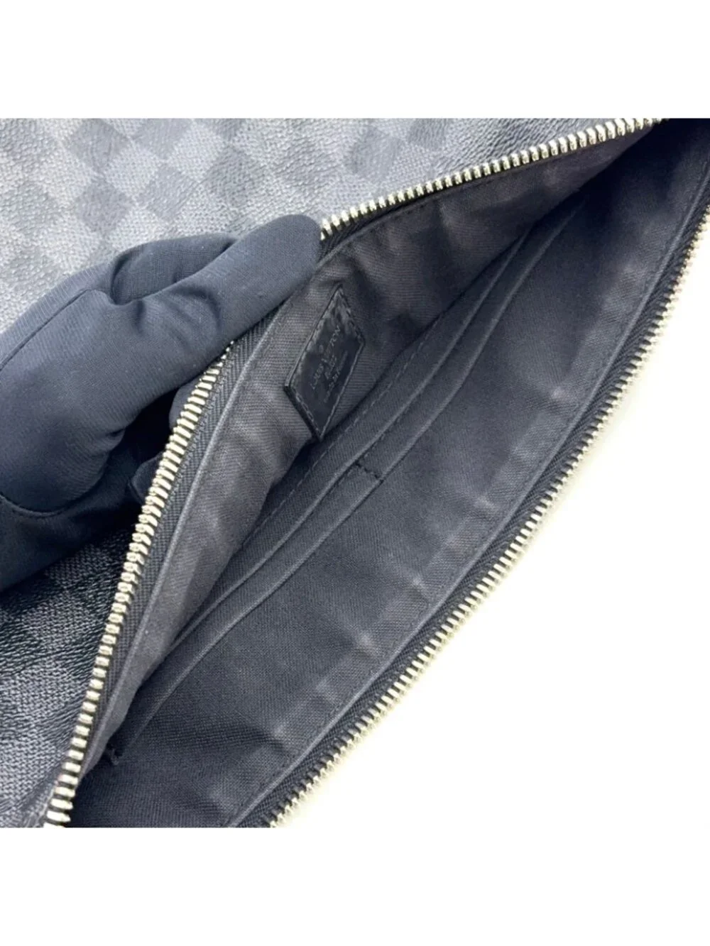 Louis Vuitton Mick PM Damier Graphite Leather Black Shoulder Bag Silver